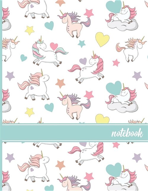 Notebook: Unicorn Pattern (1) Teal Blue Banner Simple Standard Weekly Planner 16-Month September 2018 Through December 2019 (Paperback)