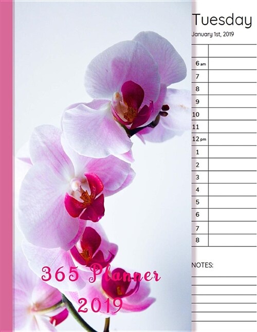 365 Planner 2019: Large Cerise Floral Flower Organiser Planner 2019 Professional Diary - Page Per Day - Journal - Organiser - Journaling (Paperback)