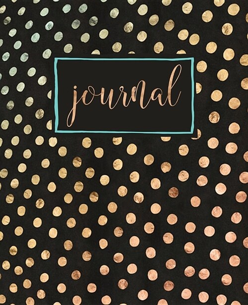 Journal: Large Format Notebook & Journal: Teal with Gold Polka Dots (Paperback)