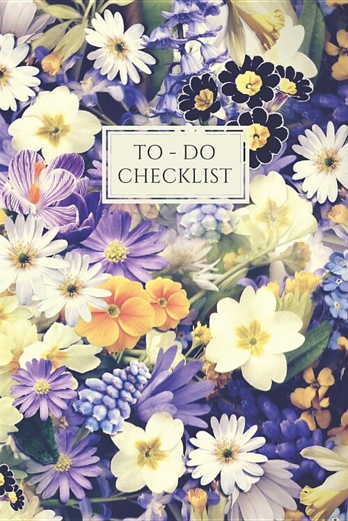 To-Do Checklist: Daily Checklist Journal with Checkboxes Purple and Cream Flowers (Paperback)