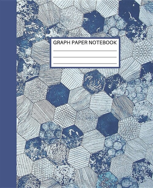 Graph Paper Notebook: Quad Ruled Graph Paper Composition Notebook for Students Math and Science Blue Geometric Shape (Paperback)