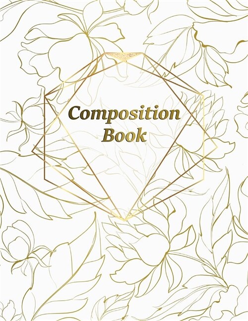 Composition Book: Line Art Peonies Blank Journal Notebook Sketchbook for Journaling Sketching Work or School for Women Girls Teens - Lar (Paperback)
