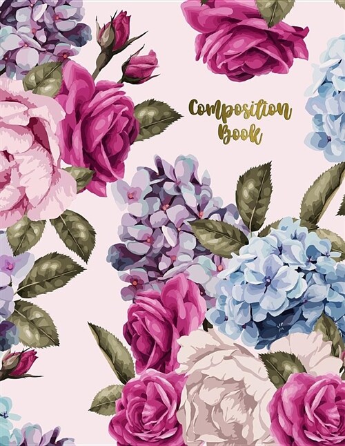 Composition Book: Watercolor Roses Squared Graph Paper 5 X 5 (.20 (Paperback)