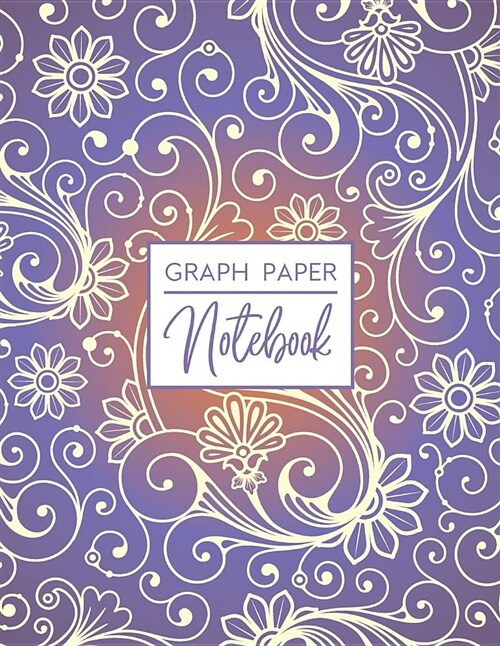 Graph Paper Notebook: Purple Floral Graph Ruled Composition Book - 1 CM Squares Math Journal (Paperback)