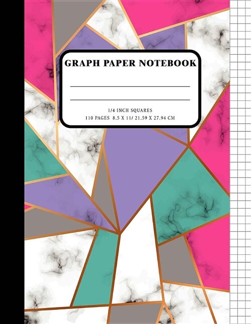 Graph Pager Notebook: Marble Cover Student Math Composition Notebook 4 X 4 Square 1/4 Inch Blank Quad Ruled 110 Pages Large Perfect for Teen (Paperback)