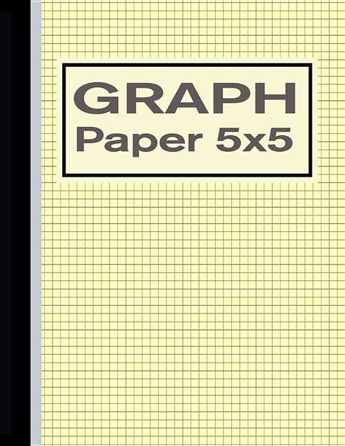 Graph Paper 5x5: Grid Quad Ruled Notebook for Graphing - Yellow (Paperback)