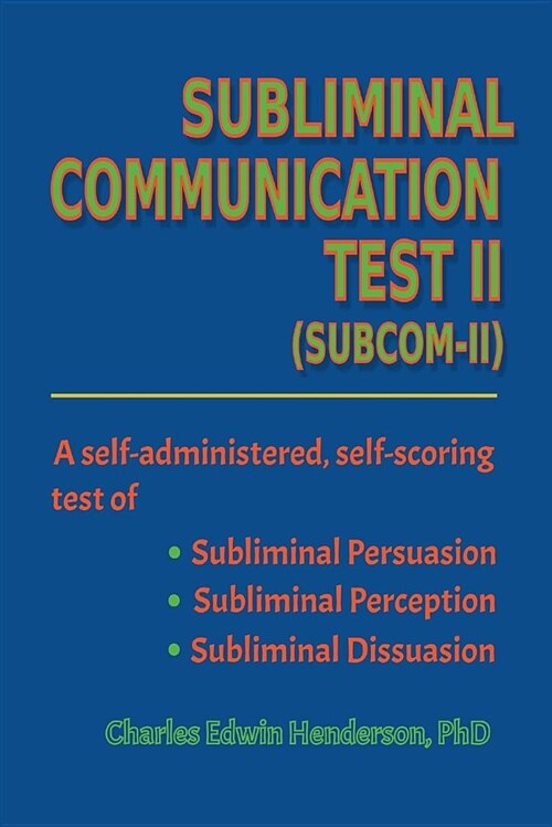 Subliminal Communication Test II: Subcomii (Paperback)