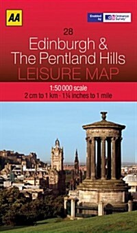 AA Leisure Map: Edinburgh & the Pentland Hills (Folded)