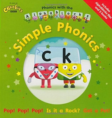 Phonics with the Alphablocks: Simple Phonics for children age 3-5 (Pack of 3 reading books, Alphablocks tiles and Parent Guide) (Package)