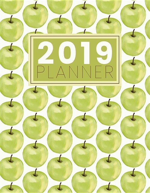 2019 Planner: Watercolor Apples - Large (Paperback)