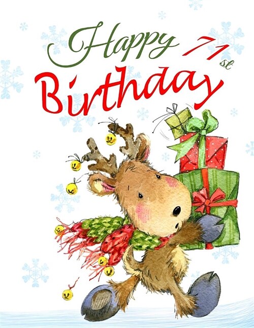 Happy 71st Birthday: Adorable Christmas Reindeer Themed Book with Lined Pages That Can Be Used as a Journal or Notebook. (Paperback)