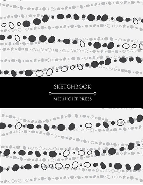 Sketchbook: Large Notebook/Journal with Blank Pages for Drawing Doodling and Sketching Black and Gray Bubbles (Paperback)