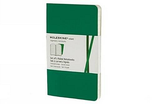 Moleskine Volant Notebook (Set of 2 ), Large, Ruled, Emerald Green, Oxide Green, Soft Cover (5 X 8.25) (Paperback)