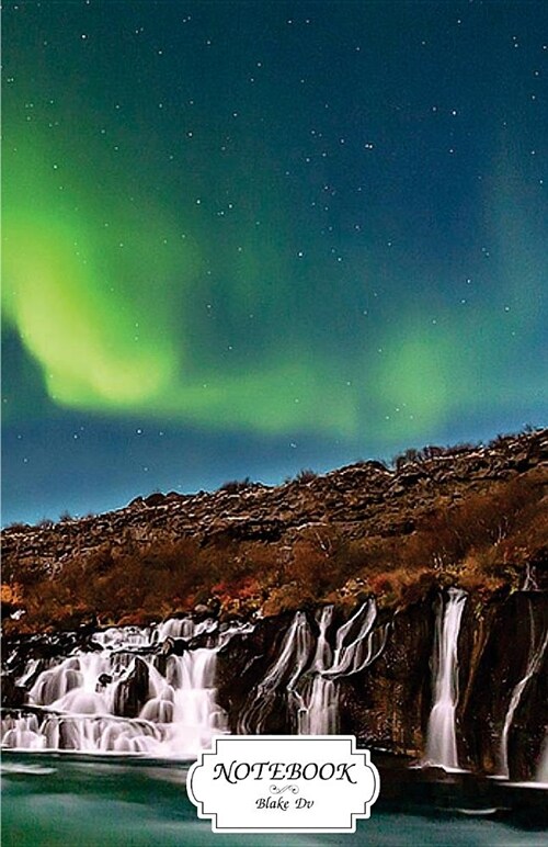 Notebook: Aurora Over Hraunfossar Iceland: Journal Dot-Grid, Graph, Lined, Blank No Lined, Small Pocket Notebook Journal Diary, (Paperback)