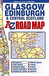 Glasgow Edinburgh and Central Scotland Road Map (Paperback)