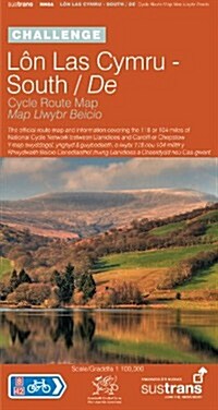 Lon Las Cymru South - Sustrans Cycle Route Map - NN8A : The Official Route Map and Information Covering the 118 or 104 Miles of the National Cycle Net (Sheet Map, folded, 2 ed)