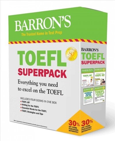 TOEFL IBT Superpack: 4 Books + Practice Tests + Audio Online (Paperback, 4)