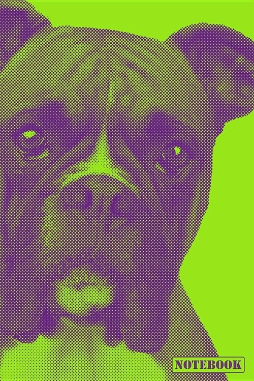 Notebook: Boxer Dog Breed Pet Diary Journal (Green) (Paperback)