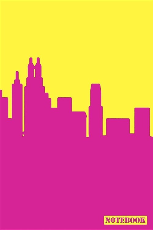 Notebook: Chicago Lake Michigan Illinois Cityscape Diary Journal (Pink & Yellow) (Paperback)