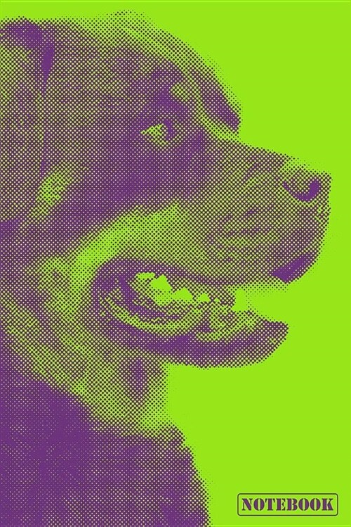 Notebook: Rottweiler Dog Breed Pet Diary Journal (Green) (Paperback)