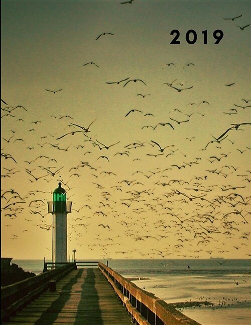 2019: Artistic Lighthouse Design 52 Week to View Diary (Agenda Planner with Goal Planning and Notes Pages) (Paperback)