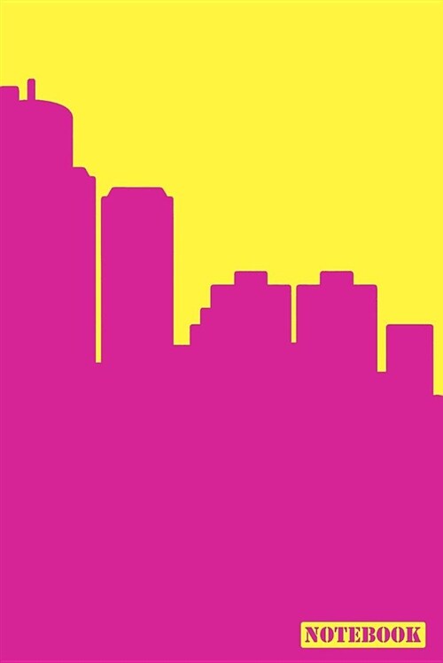 Notebook: Detroit Motor City Michigan Illinois Cityscape Diary Journal (Pink & Yellow) (Paperback)