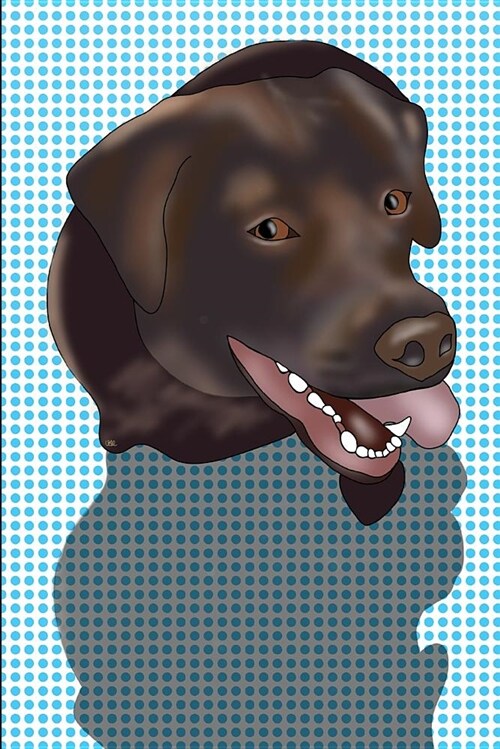 Chocolate Labrador Retriever: A Funky Ruffretro Dog Breed Notebook Journal (Blue) with 150 Lined Pages (Paperback)