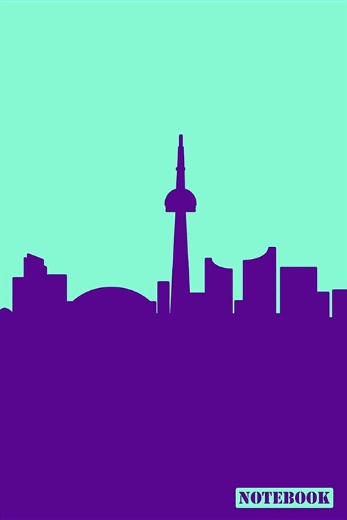 Notebook: Toronto Ontario Canada Cityscape Diary Journal (Purple & Green) (Paperback)