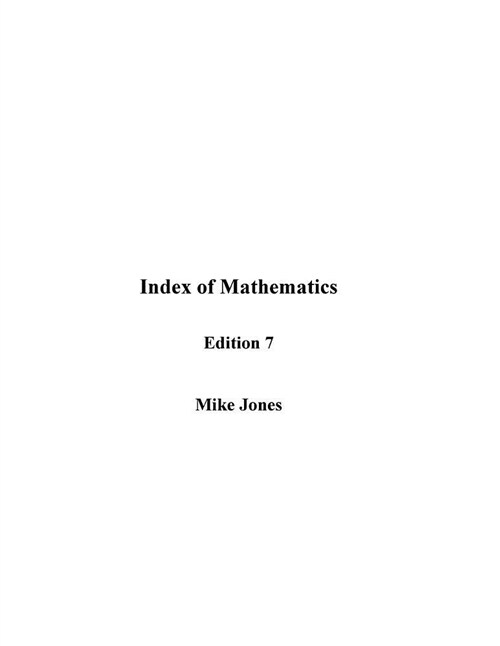 Index of Mathematics - Edition 7 (Paperback)