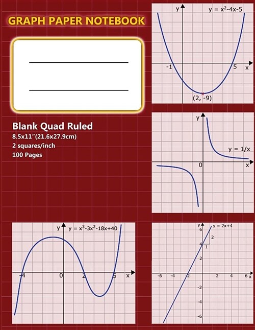 Graph Paper Notebook: 1/2 Squared Notebook Graphing Paper, Blank Quad Ruled, Composition Books, Composition Notebook Graph, Math Composition (Paperback)