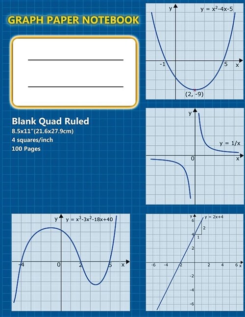 Graph Paper Notebook: 1/4 Squared Notebook Graphing Paper, Blank Quad Ruled, Composition Books, Composition Notebook Graph, Math Composition (Paperback)