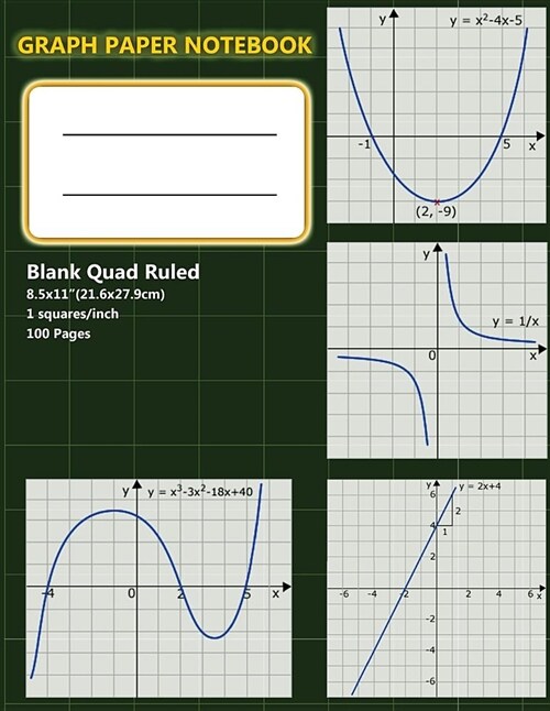 Graph Paper Notebook: 1 Squared Notebook Graphing Paper, Blank Quad Ruled, Composition Books, Composition Notebook Graph, Math Composition N (Paperback)