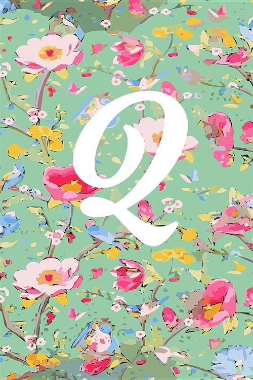 Q: Q Initial Blank Lined Journal with a Floral Cover, Perfect Gift for Anyone! (Paperback)