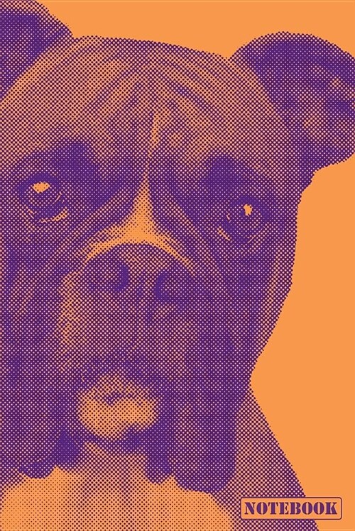 Notebook: Boxer Dog Breed Pet Diary Journal (Orange) (Paperback)