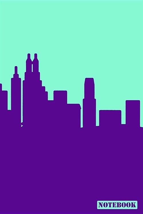 Notebook: Chicago Lake Michigan Illinois Cityscape Diary Journal (Purple & Green) (Paperback)