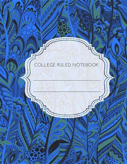 College Ruled Notebook: Blue Paisley 120 Pages 8.5 X 11 (Paperback)