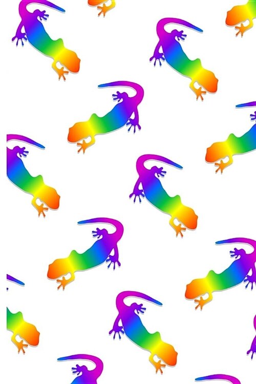 Rainbow Salamander Pattern Notebook: 106 Page Ruled Paper Journal, 6 x 9(15.24 x 22.86 cm) (Paperback)