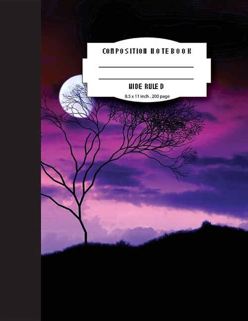 Composition Notebook Wide Ruled: Horror Night Line Writing Notebook for Kids Boys Teens School (Paperback)