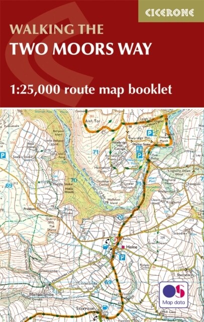 Two Moors Way Map Booklet : 1:25,000 OS Route Mapping (Paperback)