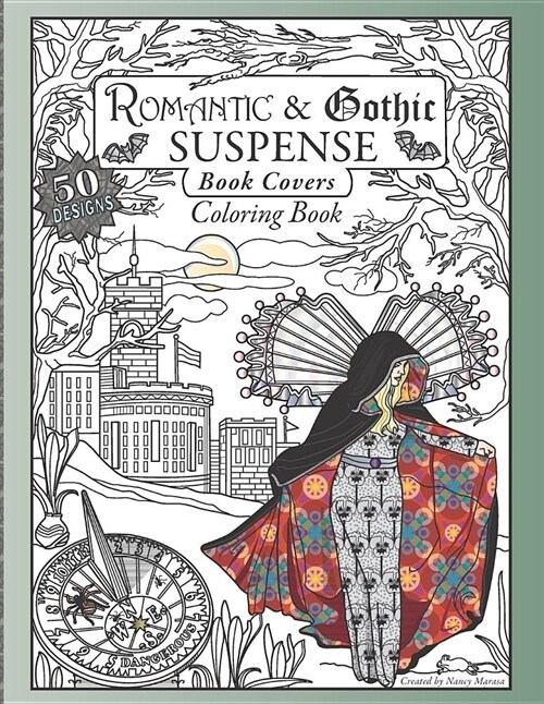 Romantic Gothic Suspense Book Covers Coloring Book (Paperback)