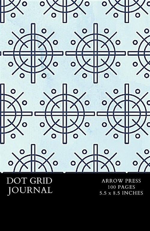 Dot Grid Journal: Dotted Notebook for Bullet Lists and Other Personalized Projects Light Blue and Black Compass Pattern (Paperback)