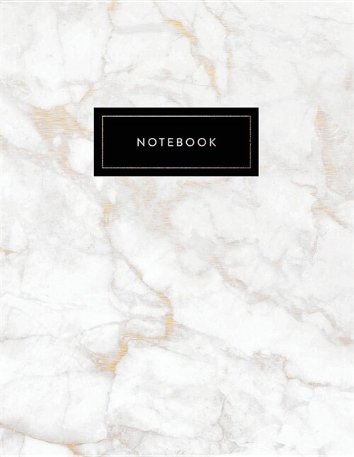Notebook: White Marble and Gold 150 - College-Ruled Lined Pages - 7mm 8.5 X 11 - A4 Size (Paperback)
