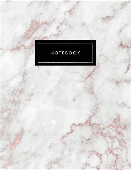 Notebook: Beautiful Shiny Rose Gold and Soft White Marble 150 College-Ruled (7mm) Lined Pages 8.5 X 11 - (A4 Size) (Paperback)