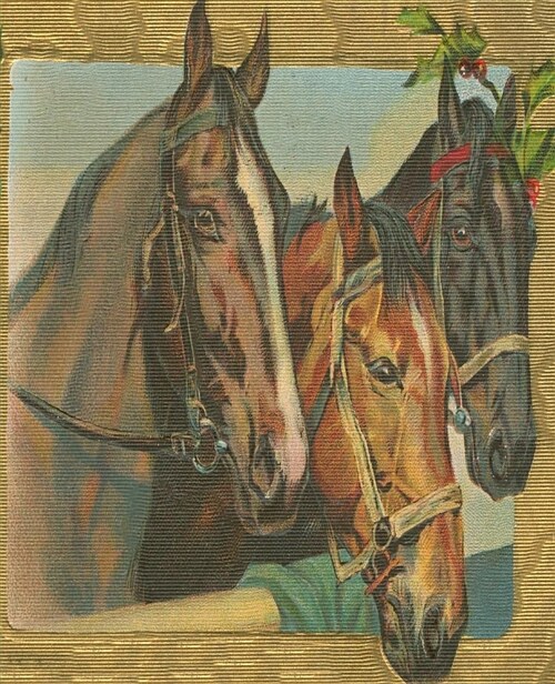 Rustic Vintage Christmas Horses Holly Berries School Comp Book 130 Pages: (notebook, Diary, Blank Book) (Paperback)