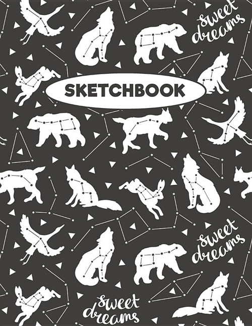 Sketchbook: Animal Constellations & Astronomy Stars: 120 Pages of 8.5 X 11 Blank Paper for Drawing, Sketching and Doodling (Paperback)