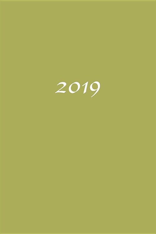 2019: Jan - Dez Wochenplaner - 365 Tage Terminkalender Mit Uhrzeit - 1 Tag Auf 1 Seite, Ca. A5 - Farngr? (Paperback)