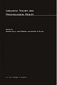 Linguistic Theory and Psychological Reality (Paperback)