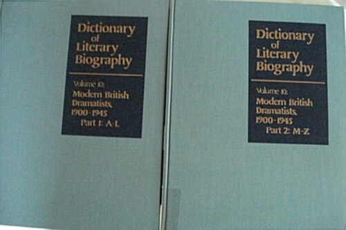 Dlb 10: Modern British Dramatists, 1900-1945 (Hardcover)