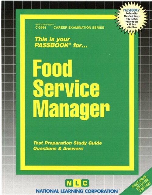 Food Service Manager, Volume 3564 (Spiral)