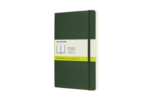 Moleskine Notebook, Large, Plain, Myrtle Green, Soft Cover (5 X 8.25) (Hardcover)